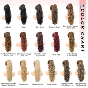 LuxeHair 24” Curly Claw Clip in Ponytail Extension, Fluffy Multi-Layered Jaw Clip Fake Pony tails, Instant Length & Style, Lightweight For Women Hairpiece -