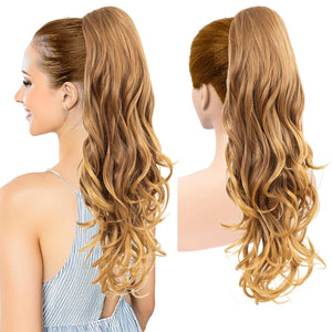 LuxeHair Ponytail Extension, 24" Claw Clip in Ponytail Curly wavy ponytail extension, Clip On Ponytail extension pony tails hair extensions hair pieces for Women-