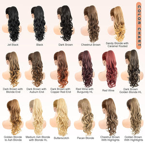 LuxeHair Ponytail Extension, 24" Claw Clip in Ponytail Curly wavy ponytail extension, Clip On Ponytail extension pony tails hair extensions hair pieces for Women-