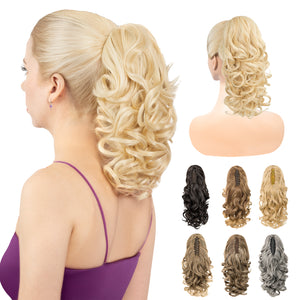 LuxeHair Claw Clip 13" Ponytail Extension, Classic Curly Claw Clip in pony tails Hair Extensions Hairpieces for Woman