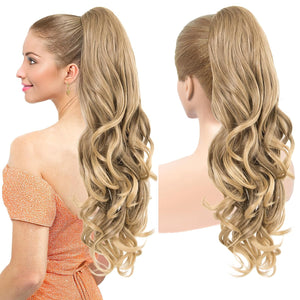 LuxeHair Ponytail Extension, 24" Claw Clip in Ponytail Curly wavy ponytail extension, Clip On Ponytail extension pony tails hair extensions hair pieces for Women-