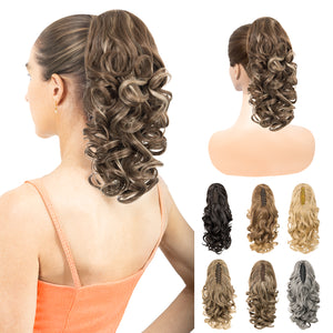 LuxeHair Claw Clip 13" Ponytail Extension, Classic Curly Claw Clip in pony tails Hair Extensions Hairpieces for Woman