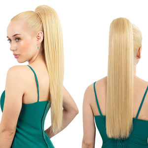 Straight Hair Extension – 24” Long Ponytail with Jaw Claw Clip in