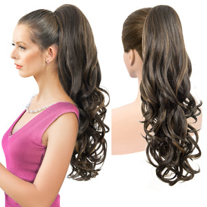 LuxeHair Ponytail Extension, 24" Claw Clip in Ponytail Curly wavy ponytail extension, Clip On Ponytail extension pony tails hair extensions hair pieces for Women-