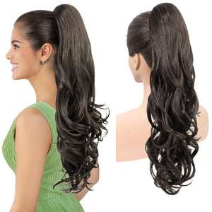 LuxeHair Ponytail Extension, 24" Claw Clip in Ponytail Curly wavy ponytail extension, Clip On Ponytail extension pony tails hair extensions hair pieces for Women-