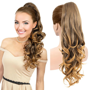 LuxeHair Ponytail Extension, 24" Claw Clip in Ponytail Curly wavy ponytail extension, Clip On Ponytail extension pony tails hair extensions hair pieces for Women-
