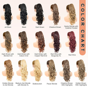 LuxeHair Ponytail Extension, 24" Claw Clip in Ponytail Curly wavy ponytail extension, Clip On Ponytail extension pony tails hair extensions hair pieces for Women-