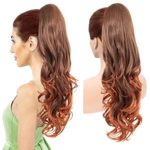 LuxeHair Ponytail Extension, 24" Claw Clip in Ponytail Curly wavy ponytail extension, Clip On Ponytail extension pony tails hair extensions hair pieces for Women-