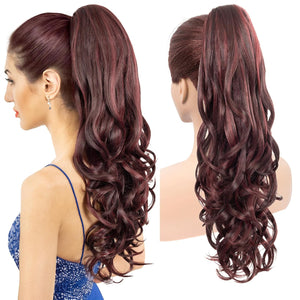 LuxeHair Ponytail Extension, 24" Claw Clip in Ponytail Curly wavy ponytail extension, Clip On Ponytail extension pony tails hair extensions hair pieces for Women-