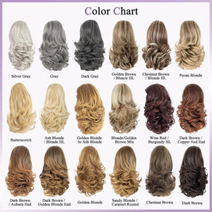 11” Classic Loose Curly Claw Clip In Ponytail Extension, Short Curly Wavy Claw Clip On Ponytails Hair Extensions Hairpieces for Women- Pecan Blonde