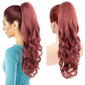 LuxeHair Ponytail Extension, 24" Claw Clip in Ponytail Curly wavy ponytail extension, Clip On Ponytail extension pony tails hair extensions hair pieces for Women-